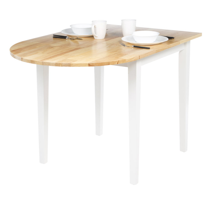 Charlton Home Castellon Drop Leaf Rubber Solid Wood Dining Table Reviews Wayfair